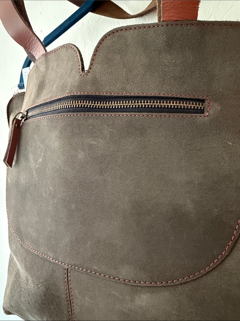 Kiko Leather Grey Heartbu Tote - Genuine Leather Project Piece / As-Is - Picture 2 of 11